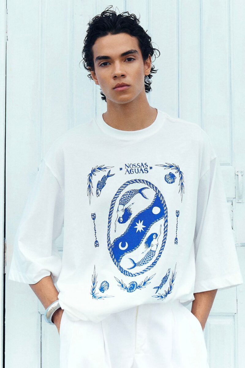 t-shirt Nossas Águas - gola off white